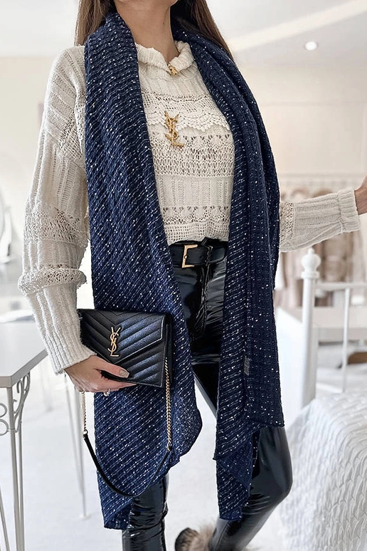 Cachecol Khalil azul marinho com...