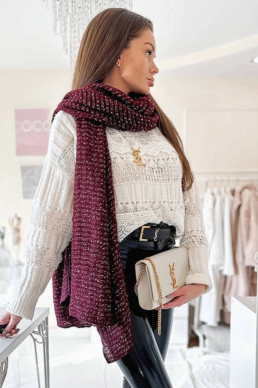 Cachecol Khalil Burgundy Polka Dot