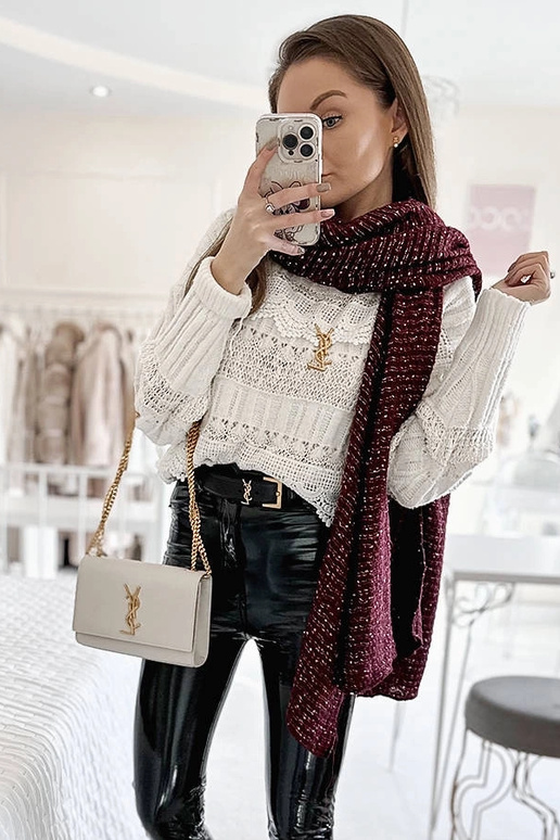 Cachecol Khalil Burgundy Polka Dot