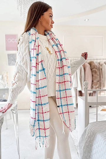 Cachecol xadrez branco Rachael