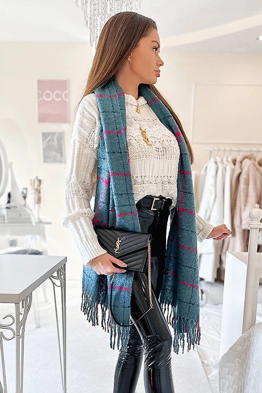 Cachecol xadrez azul Rachael