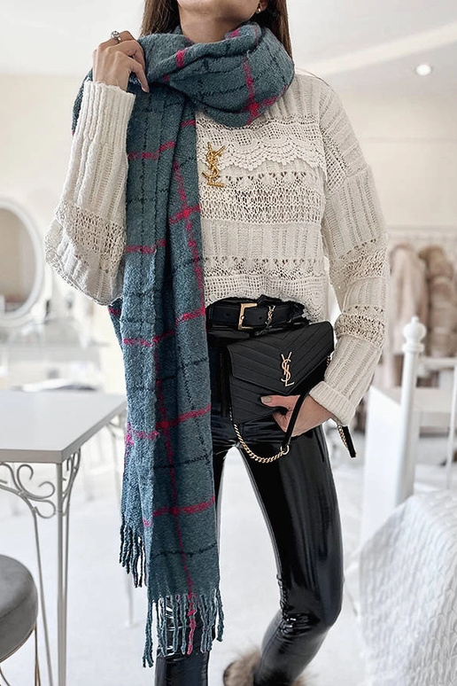 Cachecol xadrez azul Rachael