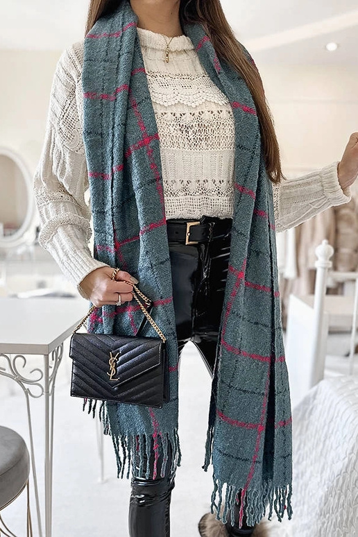 Cachecol xadrez azul Rachael