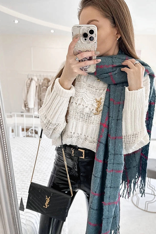 Cachecol xadrez azul Rachael