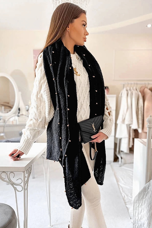 Xale de contas pretas Yvonne