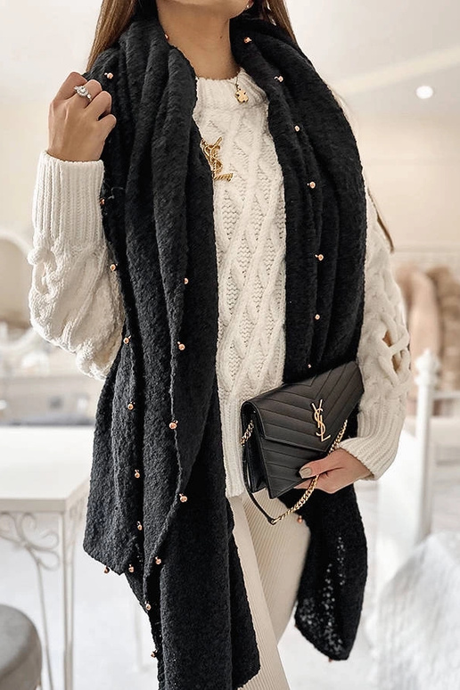 Xale de contas pretas Yvonne