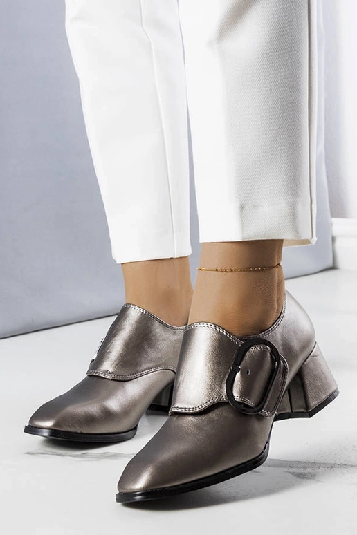 Sapatos de salto bloco cinza Ailani