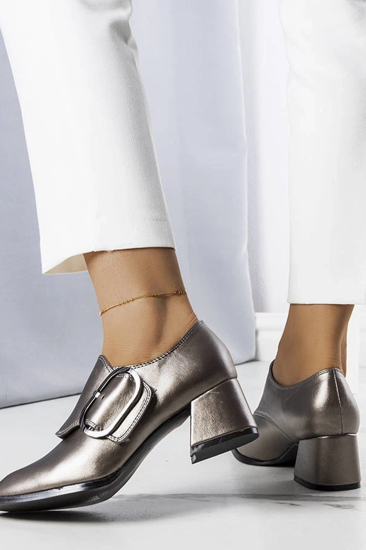 Sapatos de salto bloco cinza Ailani