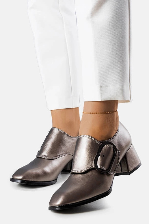 Sapatos de salto bloco cinza Ailani