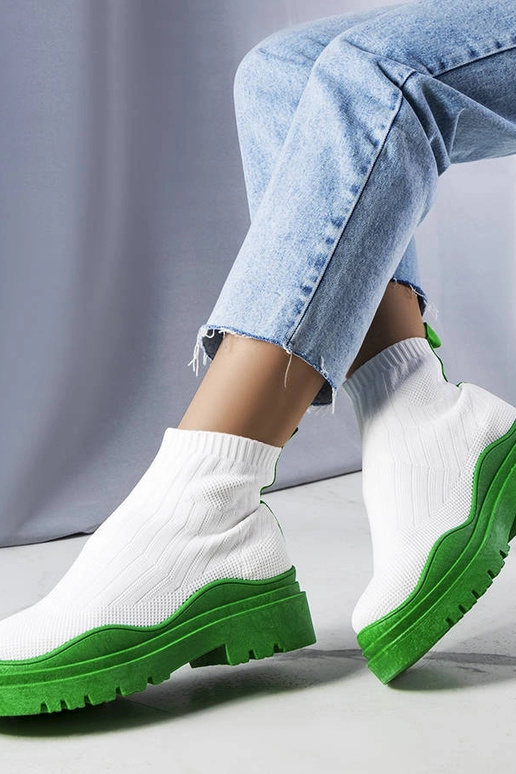 Botas de cano curto brancas com...