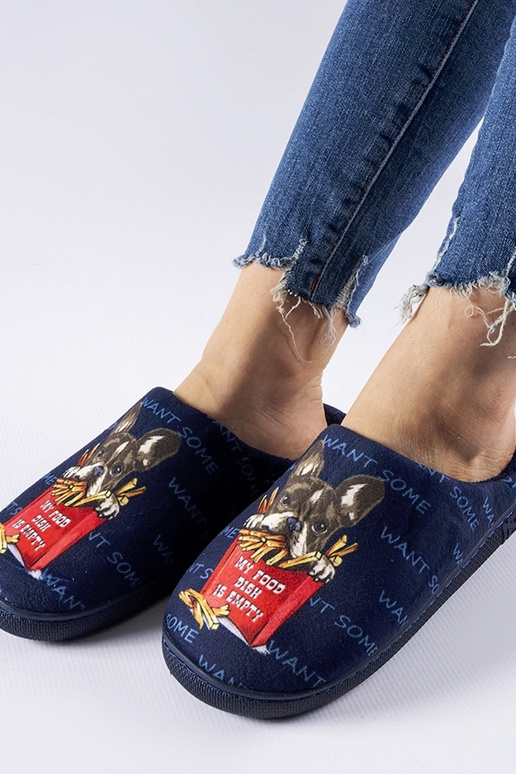 Pantufas Frenchfries azul marinho