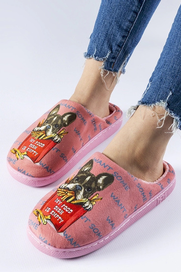 Pantufas de Batata Frita Rosa Escuro