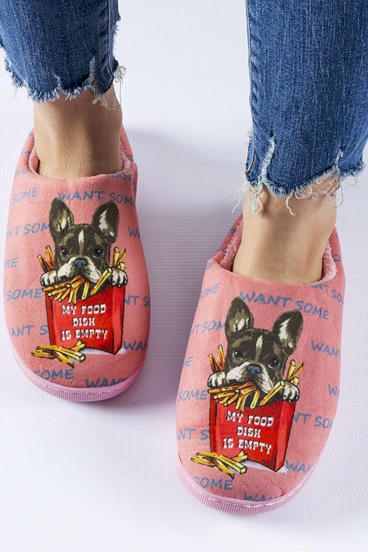 Pantufas de Batata Frita Rosa Escuro