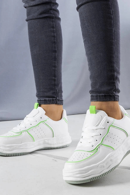 Tênis branco com palmilhas verdes Nettie