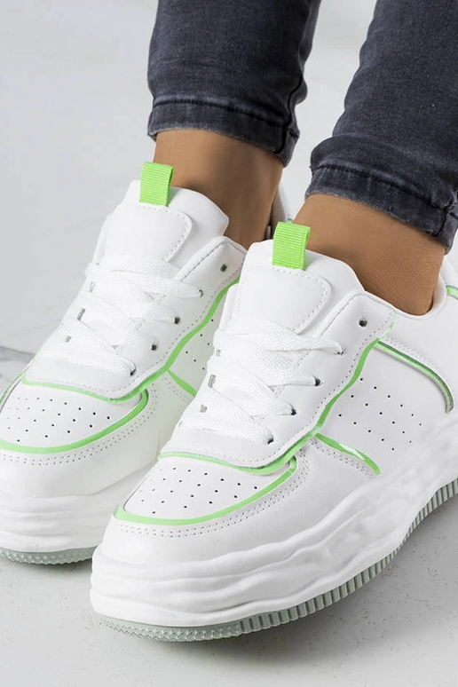 Tênis branco com palmilhas verdes Nettie