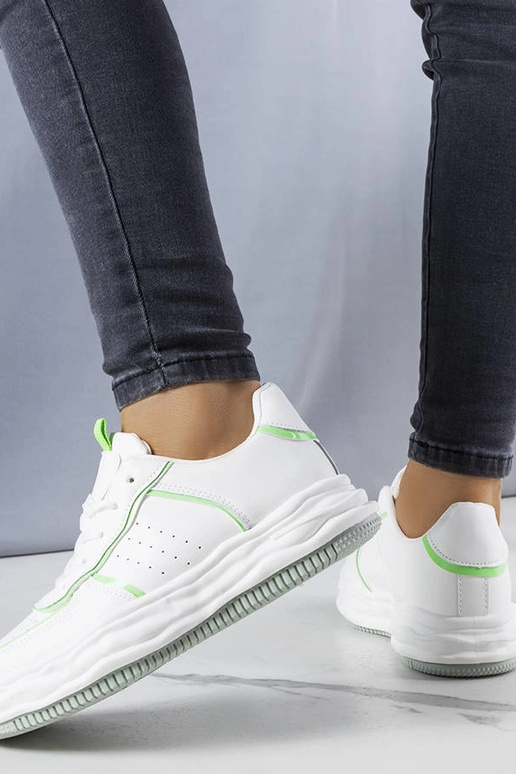 Tênis branco com palmilhas verdes Nettie