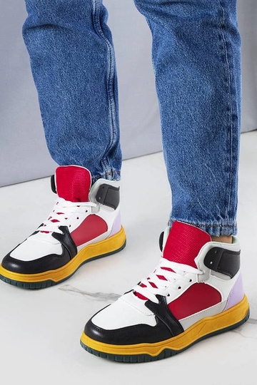 Tênis cano alto preto e... 2