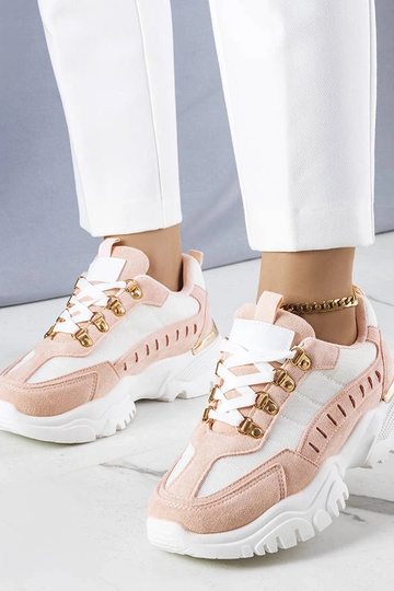 Tênis branco e rosa da Mindy