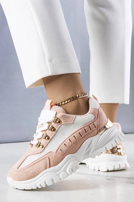 Tênis branco e rosa da Mindy