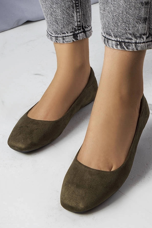 Ballets verdes de camurça sintética...