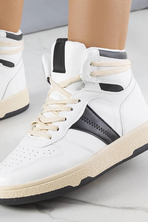 Tênis cano alto Robin preto e branco