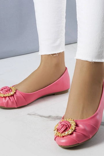 Sapatilhas de ballet rosa com decoração dourada Antoinette 2