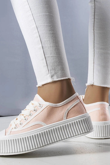 Tênis plataforma rosa claro...