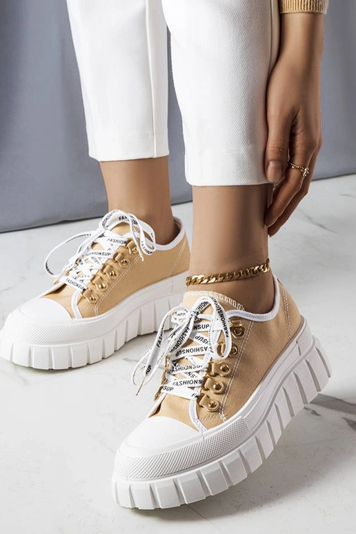 Tênis plataforma Toni bege