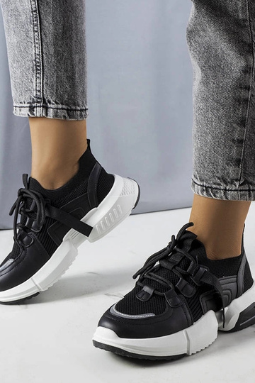 Tênis meia preta Peggy