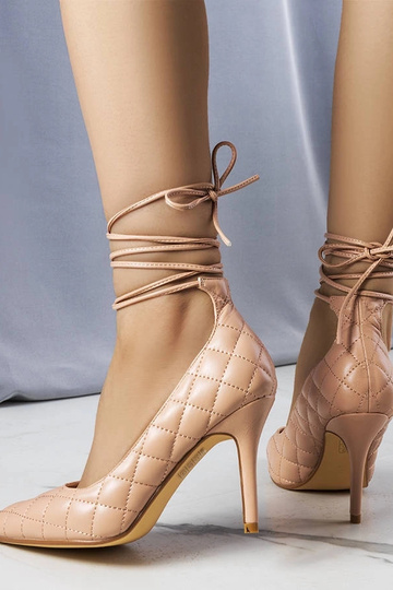 Rosie Rosa Quilted Lace-Up Heels 2