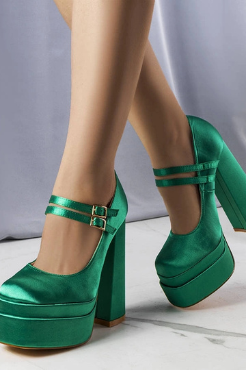 Sapatos de salto alto verde Lynn