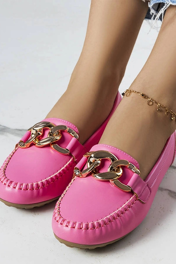 Mocassim rosa com corrente Norma 2