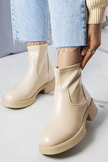 Botins Victoire clássicos bege 2