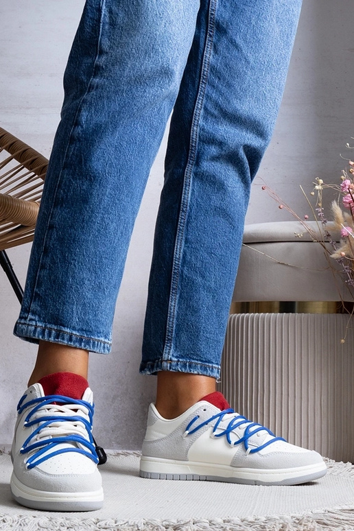 Tênis feminino cinza cadarço Arcobaleno