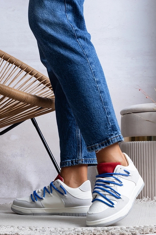 Tênis feminino cinza cadarço Arcobaleno