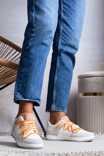 Tênis feminino cinza, tênis com cadarço, Arcobaleno 2
