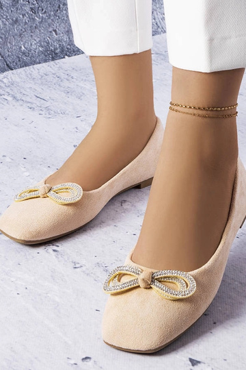 Sapatilhas de balé bege com laço Gaillou