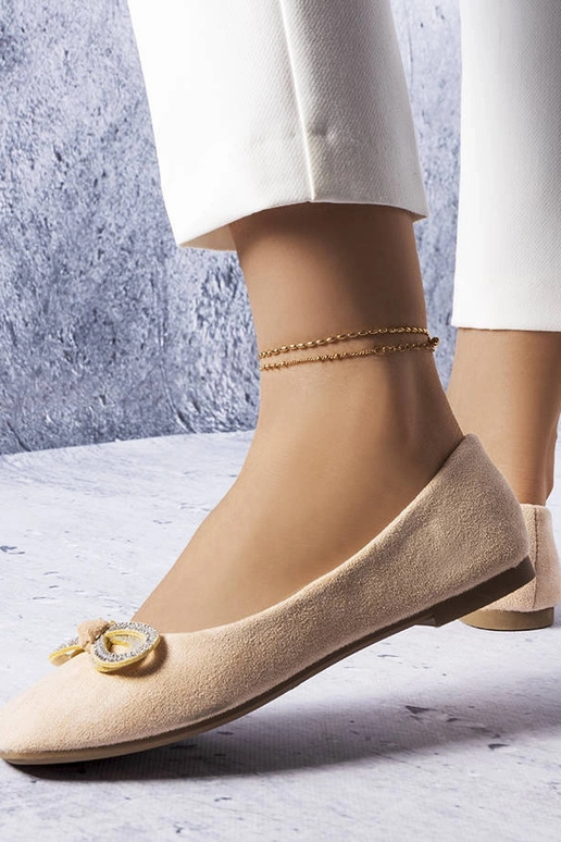 Sapatilhas de balé bege com laço Gaillou