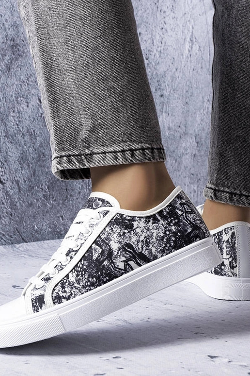 Tênis de tecido Aucoin preto e branco