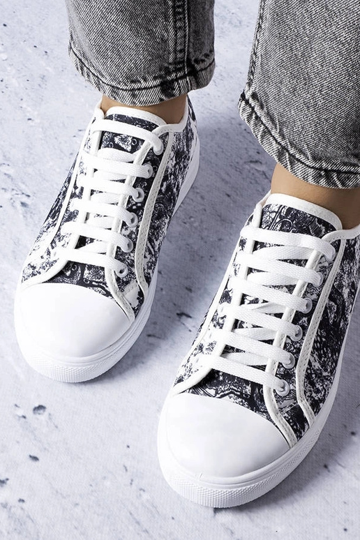 Tênis de tecido Aucoin preto e branco