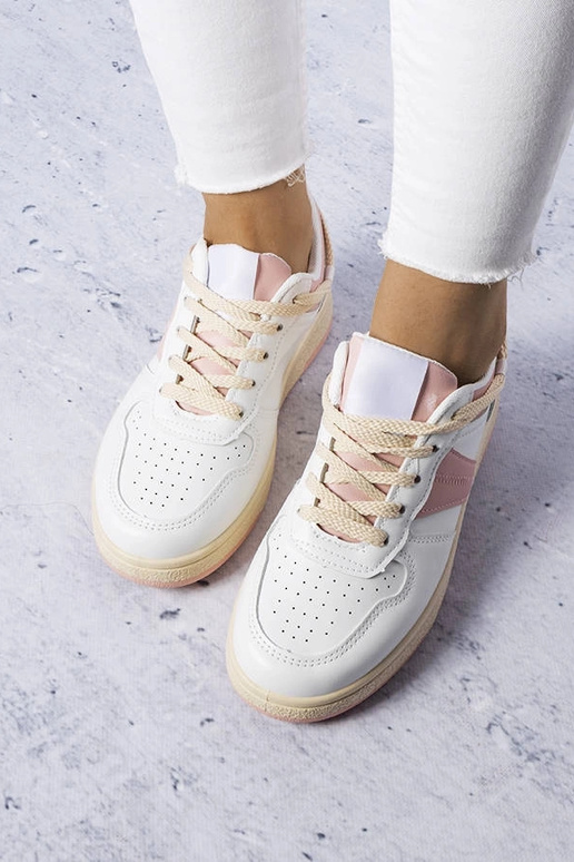 Tênis feminino Marcella branco e rosa
