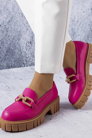 Sapatos oxford rosa com decoração dourada, "Adriney"