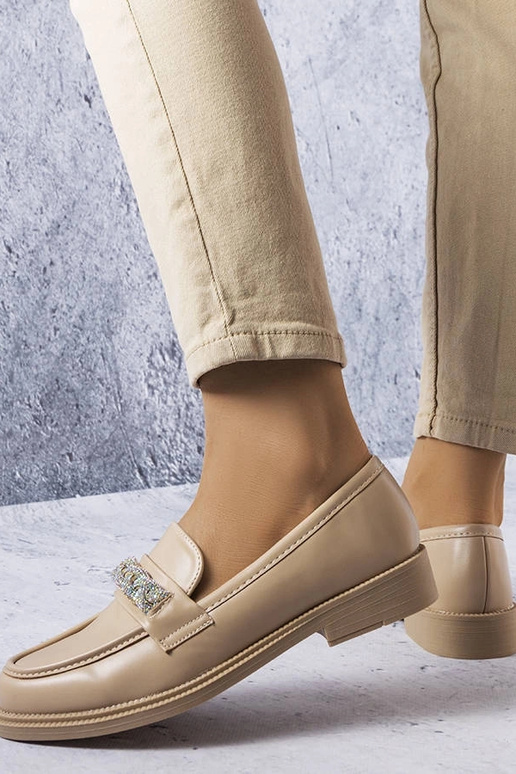 Mocassins bege com zircões Colette