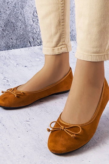 Sapatilhas de balé com laço Chandonnet marrom