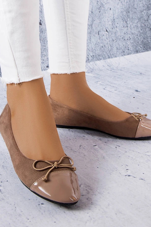 Sapatilhas de balé marrom com bico de...