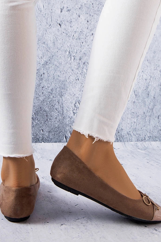 Sapatilhas de balé marrom com bico de...