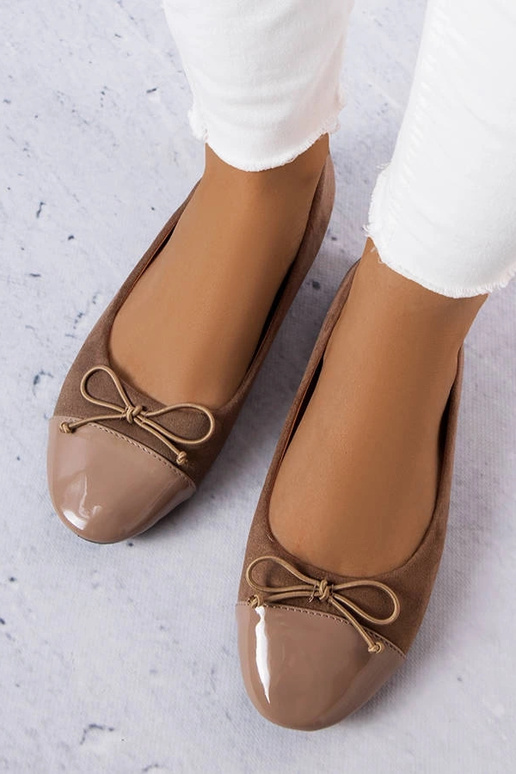 Sapatilhas de balé marrom com bico de...