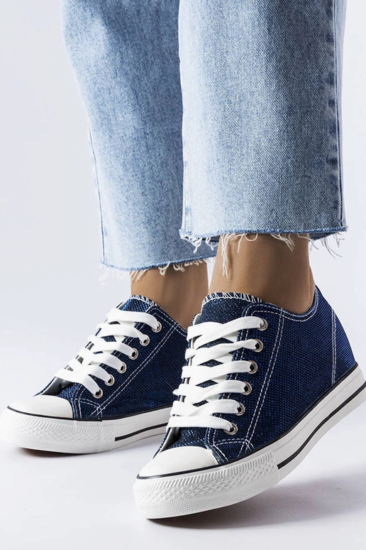 Tênis plataforma azul marinho com...