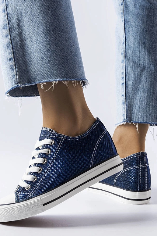 Tênis plataforma azul marinho com...