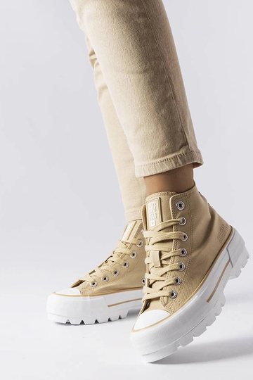Tênis cano alto feminino Big Star bege LL274160